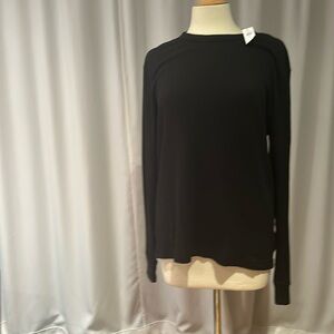 Old Navy New Black Cotton XL waffle long sleeve pullover
